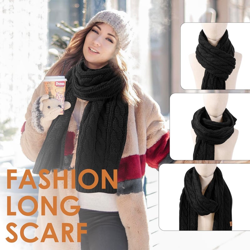 REDESS Women's Big Knit Scarf Winter Warm Long Wrap Cashmere Wool Thick Winter Large Chunky Scarf for Women - Image 4